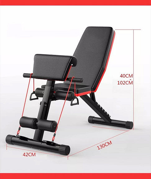 4-i-1 træningsbænk - Rygstrækker, biceps curl, mavebøjninger