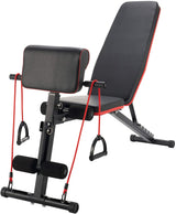 4-i-1 træningsbænk - Rygstrækker, biceps curl, mavebøjninger